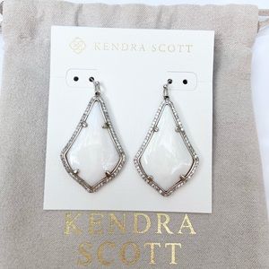 Kendra Scott Alex Luxe Earrings Silver & White MOP